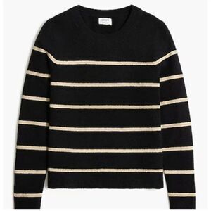 J CREW Women's Striped Sweater Extra Soft Yarn  Crewneck Shimmer Winter Shirt